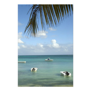 Impression Photo Maurice, Grande Baie. Bateaux ancrés dans la