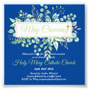 Impression Photo May Crowning Invitations Vierge Marie Invitations 