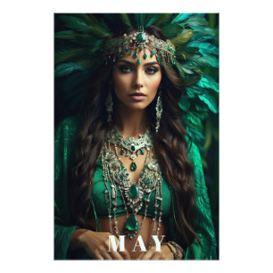 Impression Photo *~ MAY Femme ANNIVERSAIRE EMERALDS AP53 Boho