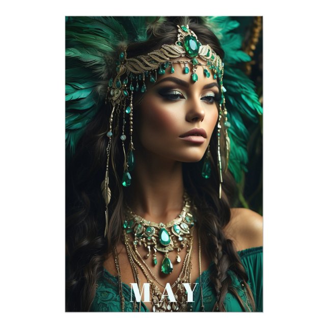 Impression Photo *~ MAY Woman Anniversaire EMERALDS Boho AP53 (Devant)