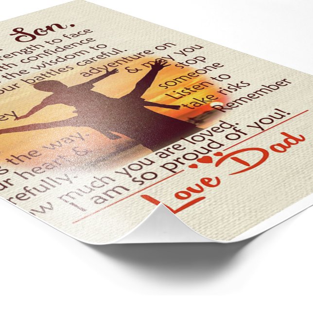 Impression Photo Meilleur Cadeau Pour Son | À mes citations Fils (Coin)