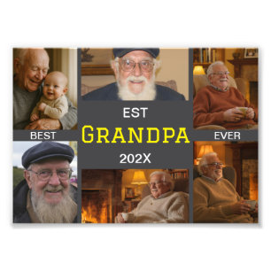 Impression Photo Meilleur Grand-Père Collage de Photos