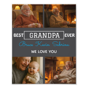 Impression Photo Meilleur Grand-Père Collage de Photos