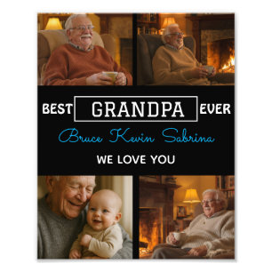 Impression Photo Meilleur Grand-Père Collage de Photos