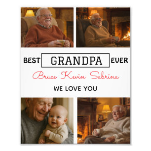 Impression Photo Meilleur Grand-Père Collage de Photos