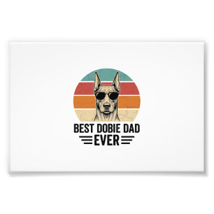 Impression Photo Meilleur papa Dobie vintage Doberman T-shirt_1