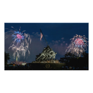 Impression Photo Mémorial d'Iwo Jima durant le feu d'artifice du 4