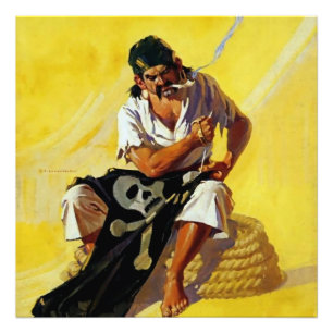 Impression Photo "Mending the Pirate Flag" par FX Leyedecker