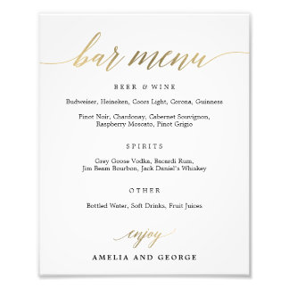 Impression Photo Menu Barre Choisissez votre taille