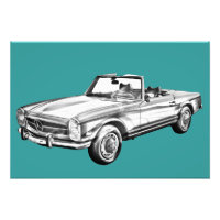 Mercedes Benz 280 SL Illustration convertible