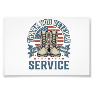 Impression Photo Merci Vétéran Patriotique Bottes Service Chemise_1