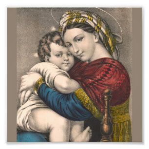 Impression Photo Mère épouse avec bébé Jésus 