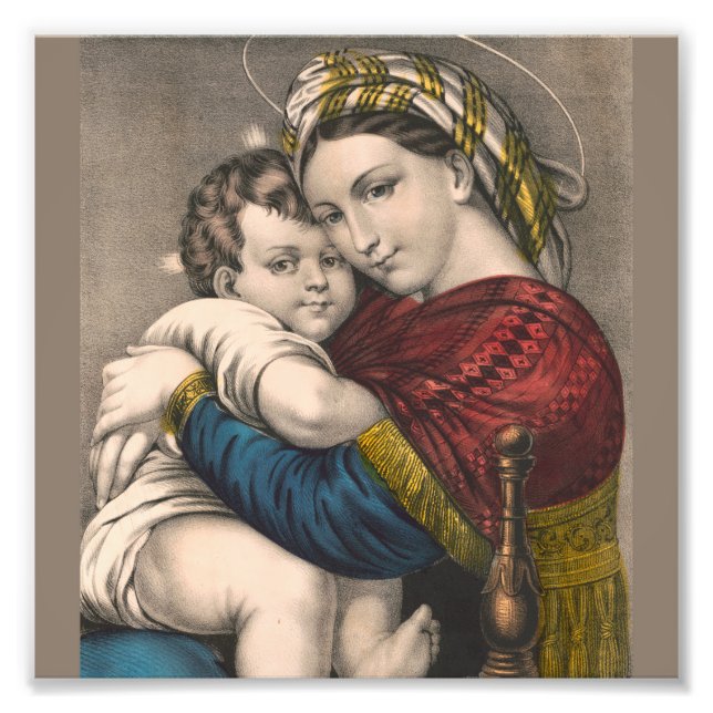 Impression Photo Mère se marie avec le bébé Jésus (Devant)