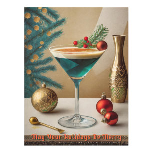 Impression Photo Mi-Siècle Cocktail de Noël Fête Happy Hour