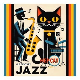 Impression Photo Mi siècle Jazz Age HepCat Chat Noir