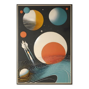 Impression Photo Mid Century Space Age Art Galaxy Waves