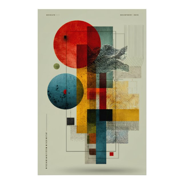 Impression Photo Midcentury Geometric Abstract Art (Devant)