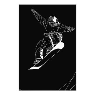 Impression Photo Minimalist line art illustration of a snowboarder