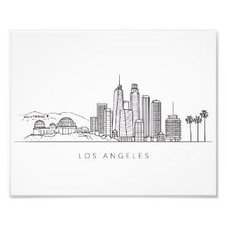 Impression Photo Minimalist Los Angeles Skyline Illustration
