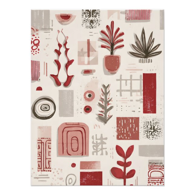 Impression Photo minimalist scribble ornaments (Devant)