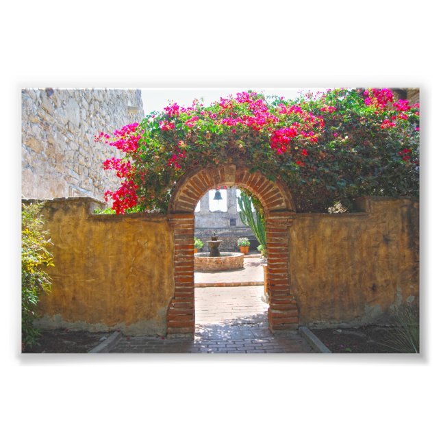 Impression Photo Mission San Juan Capistrano Courtyard Archway (Devant)