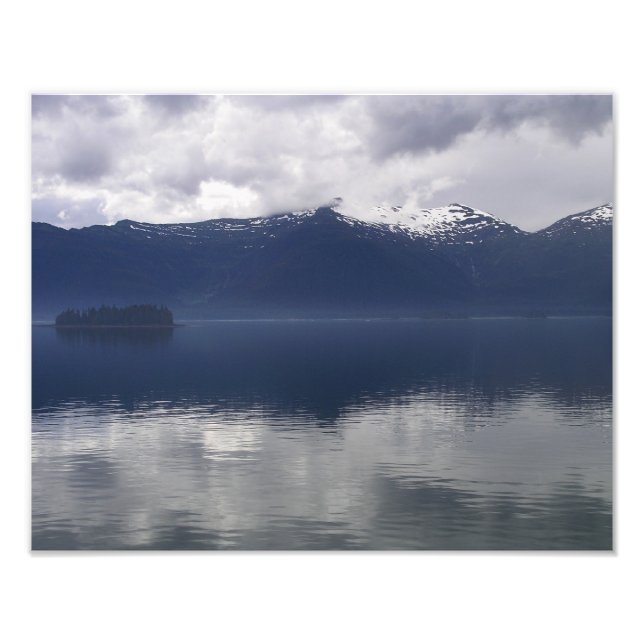 Impression Photo Misty Alaskan Sea dans les tons bleu (Devant)