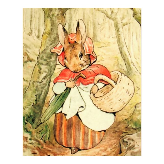Impression Photo Mme Rabbit va au marché par Beatrix Potter (Devant)