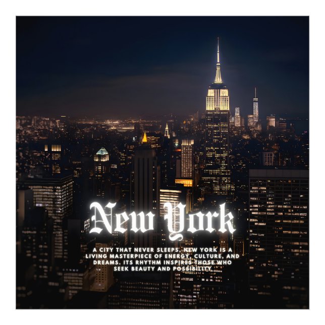 Impression Photo Modèle de l'affiche Skyline de New York (Devant)
