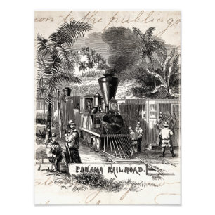 Impression Photo Modèle vintage de train de chemin de fer de canal