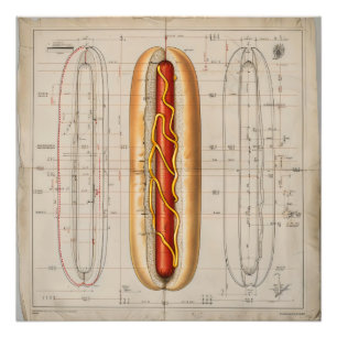Impression Photo Modèle Vintage Hot Dog