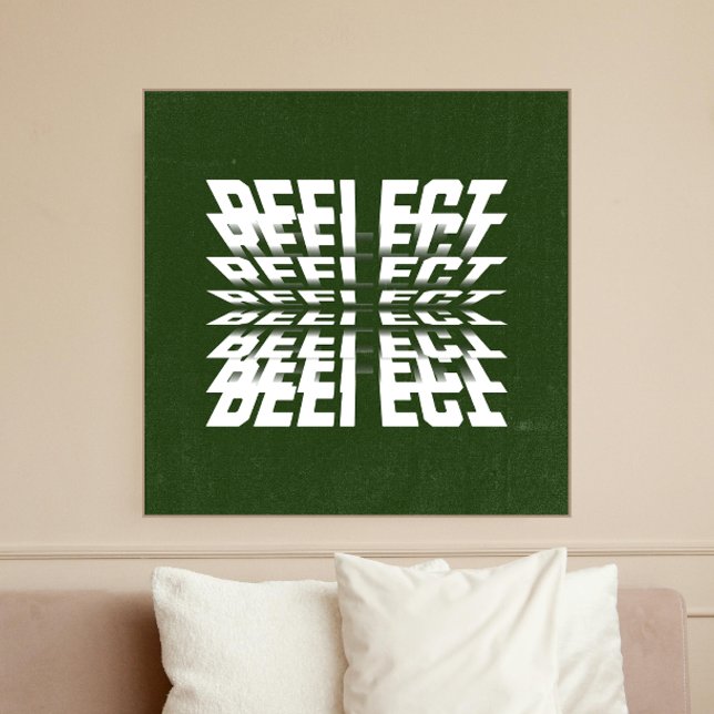 Impression Photo Modern Green Wall Art with Rotating Text - soccer  (REFLECT poster inspired by a soccer field creates a incredible minimalist touch to your space)