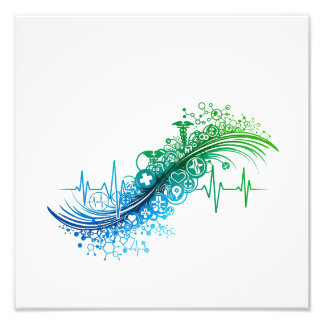 Impression Photo Modern Medical Abstract Heartbeat Design