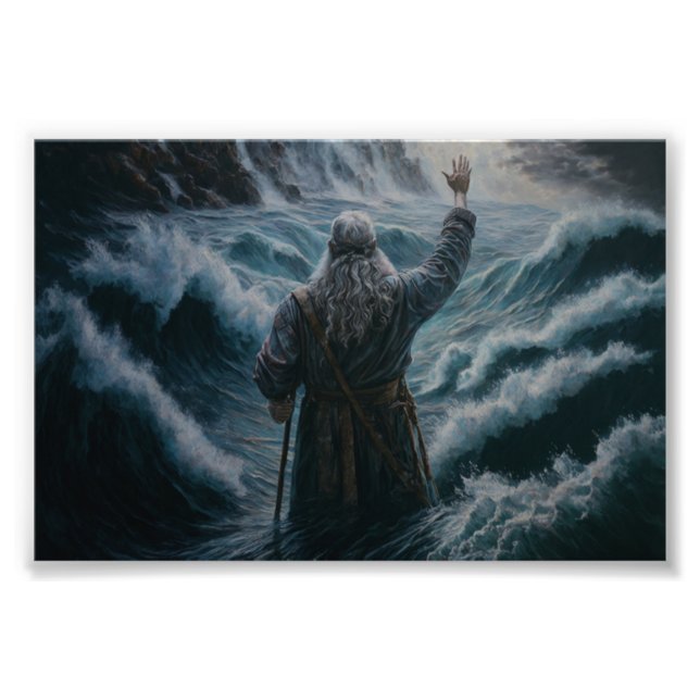 Impression Photo Moïse et la mer Rouge, Bible Art, Christian Art (Devant)