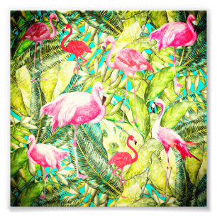 Impression Photo Mon Jardin de Flamant rose d'oiseaux de la jungle