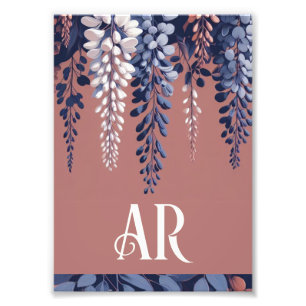 Impression Photo Monogram Marine Rose Wisteria Élégance