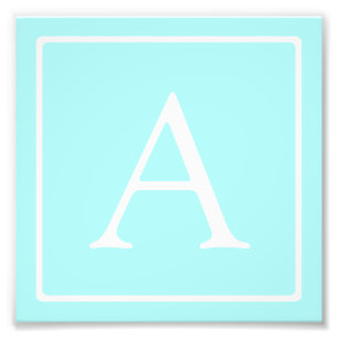 Impression Photo Monogramme bleu ciel simple