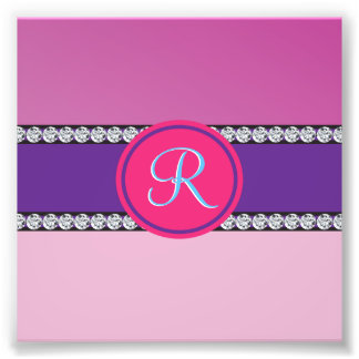 Impression Photo Monogramme rose magenta