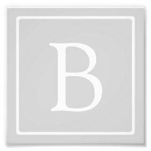 Impression Photo Monogramme simple gris clair