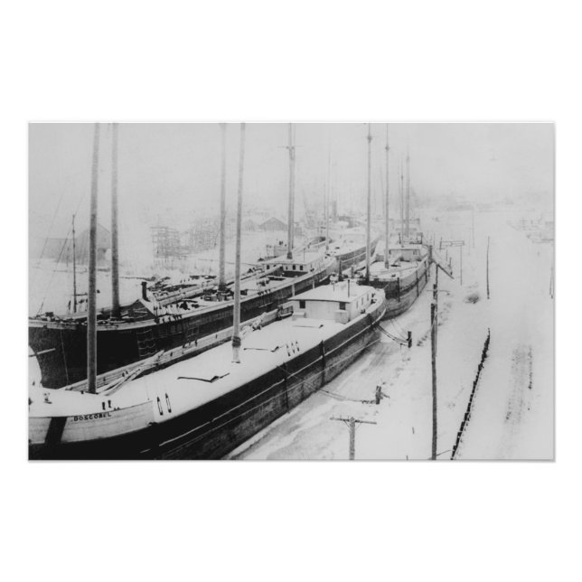 Impression Photo Moorings d'hiver Belle River Marine City Michigan (Devant)
