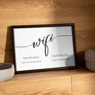 Impression Photo Mot de passe Wifi Calligraphie Minimale