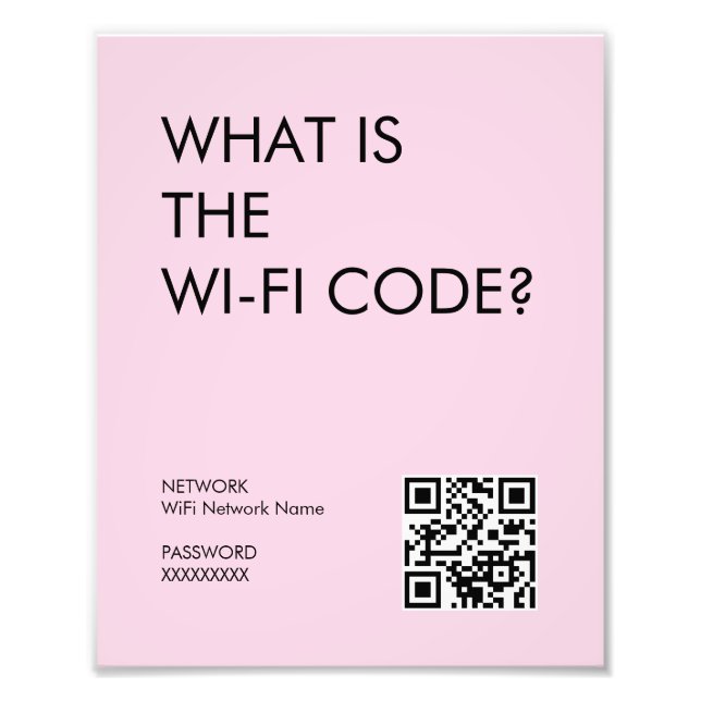 Impression Photo Mot de passe Wifi Pastel Rose moderne Connexion av (Devant)