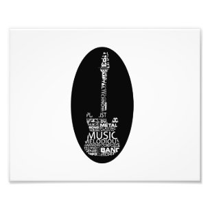 Impression Photo mot guitare remplir blanc sur image de musique noi