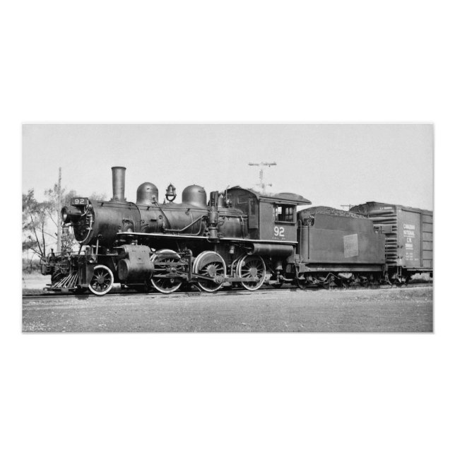 Impression Photo Moteur Locomotive Canadien National 92 Port Dover (Devant)
