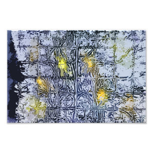 Impression Photo Motif abstrait avec de la cire et l'encre - jaune