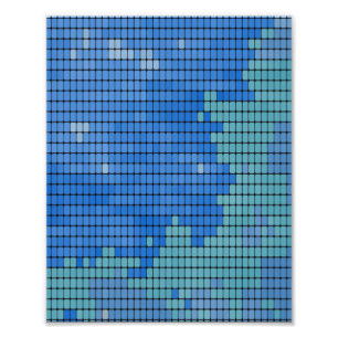Impression Photo Motif Carré bleu Abstrait