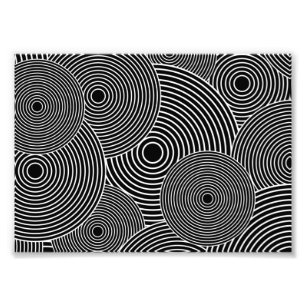 Impression Photo Motif Cercles rétro noir et blanc