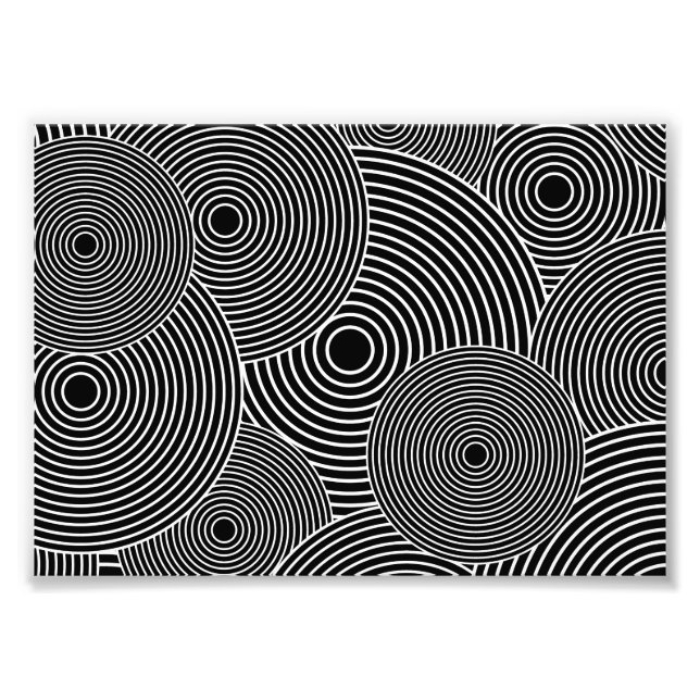 Impression Photo Motif Cercles rétro noir et blanc (Devant)