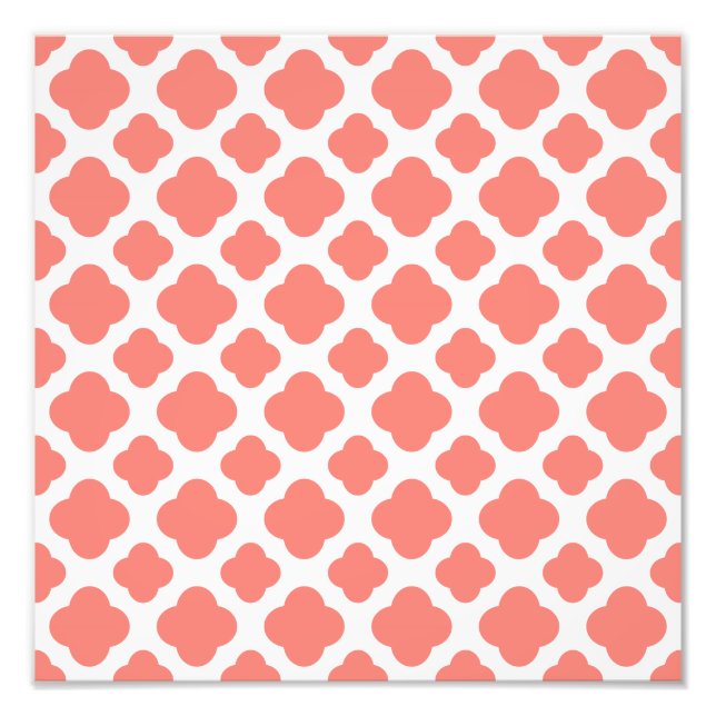 Impression Photo Motif Coral Rose Quatrefoil (Devant)