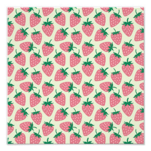 Impression Photo Motif d'été fraise rose