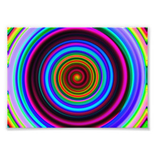 Impression Photo Motif du cercle spiral néon rétro